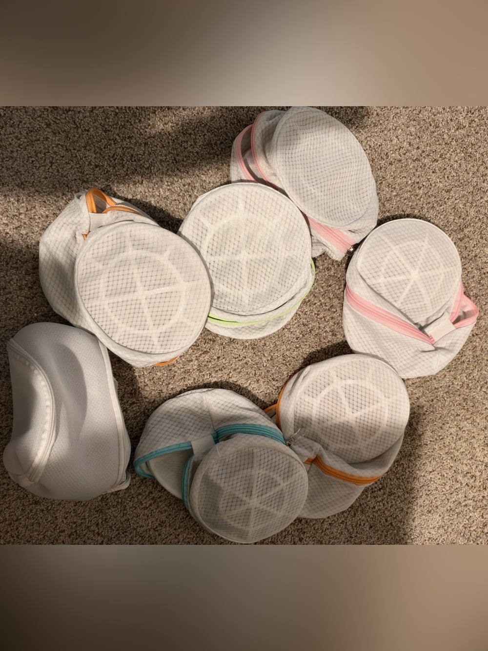 Mesh bra wash bag with zipper set of 8